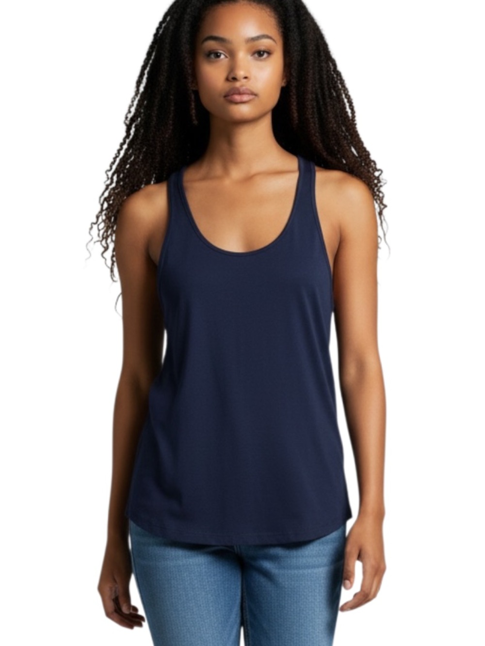 a.n.a Navy Scoop Neck Tank Top